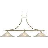 Bianco 54"W 3 Light Linear Chandelier in Silver Leaf & Glass