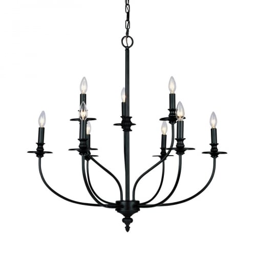 Hartford 9 Light Chandelier in Oil Rubbed Bronze