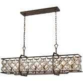 Armand 47" Wide 8 Light Linear Chandelier in Weathered Bronze