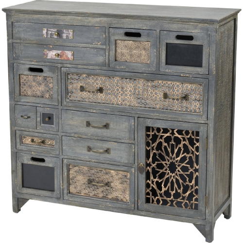 Topanga Cabinet in Antique Grey w/ 12 Drawers