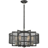 Slatington 6 Light Chandelier in Silvered Graphite, Brushed Nickel & Mesh