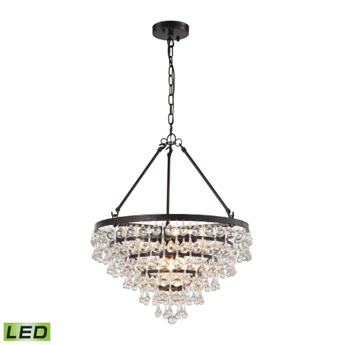 Ramira 6 Light LED Chandelier in Oil Rubbed Bronze & Clear Glass Drops