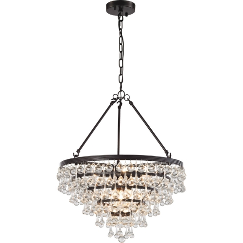 Ramira 6 Light Chandelier in Oil Rubbed Bronze & Clear Glass Drops