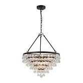 Ramira 6 Light Chandelier in Oil Rubbed Bronze & Clear Glass Drops