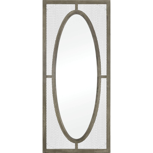 Renaissance Invention Wall Mirror in Salvaged Gray Oak & Pewter