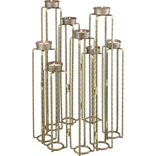 Ascencio Hinged Candle Holders in Rust Metal