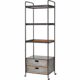 Whitepark Bay Bookcase in Natural Fir Wood & Galvanized Steel