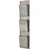 Whitepark Bay Wall Organizer in Pewter & Gold Iron