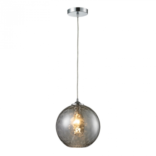 Watersphere 1 Light Pendant Light in Polished Chrome w/ Smoke Glass