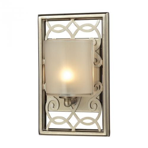 Santa Monica 1 Light Bath Vanity Fixture in Aged Silver