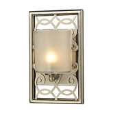 Santa Monica 1 Light Bath Vanity Fixture in Aged Silver