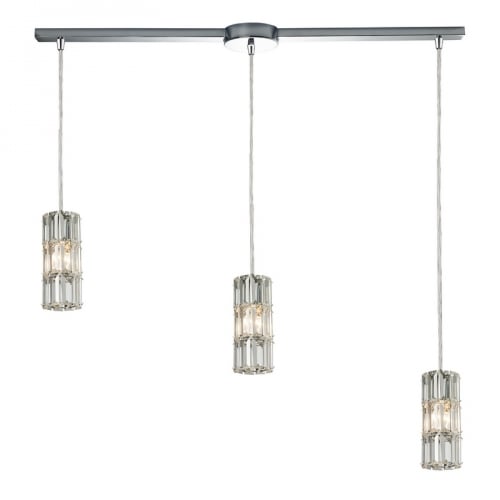 Cynthia 3 Light Chandelier in Polished Chrome w/ Polished Crystals