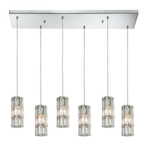 Cynthia 6 Light Chandelier in Polished Chrome w/ Polished Crystals