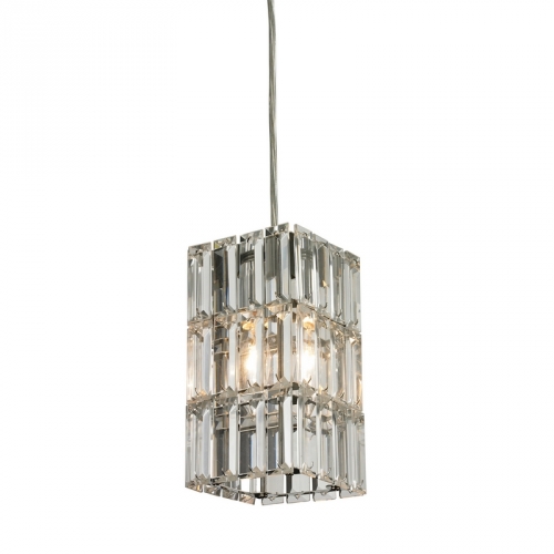 Cynthia 1 Light Mini Pendant Light in Polished Chrome w/ Polished Crystals