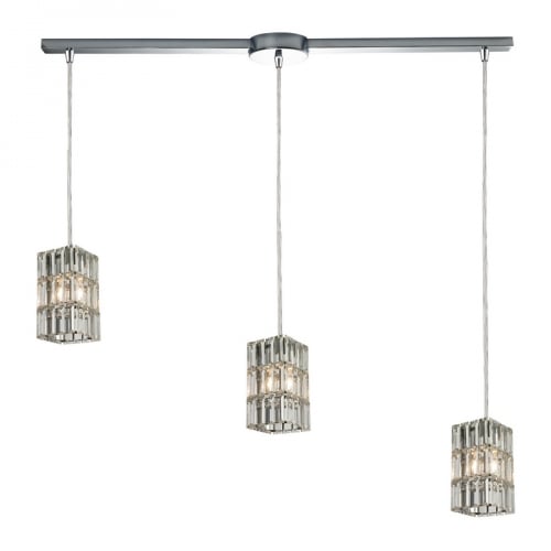 Cynthia 3 Light Chandelier in Polished Chrome w/ Polished Crystals