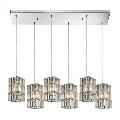 Cynthia 6 Light Chandelier in Polished Chrome w/ Polished Crystals