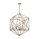 Exitor 6 Light Chandelier in Rope Frame w/ Polished Nickel