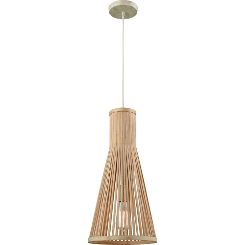 Pleasant Fields 1 Light Ceiling Pendant with Beige Hardware & Natural Wicker Shade