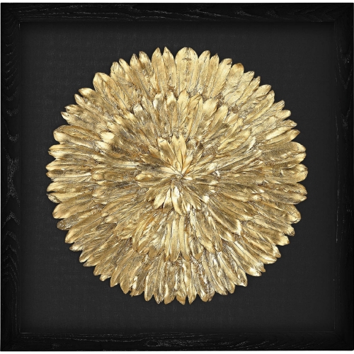 Gold Feather Spiral Wall Decor