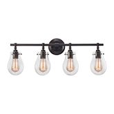 Jaelyn 4 Light Bathroom Vanity Light in Oil Rubbed Bronze & Clear Glass