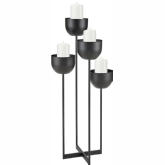 Tulip Candle Holder in Black metal