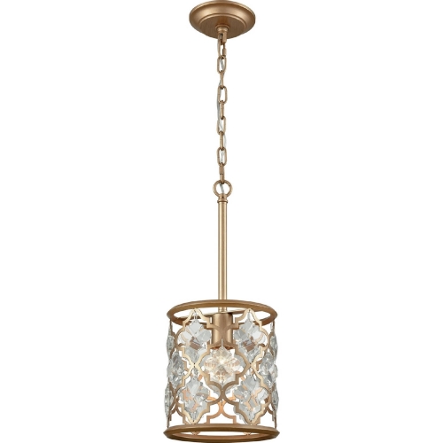 Armand 1 Light Ceiling Pendant in Matte Gold w/ Clear Crystal