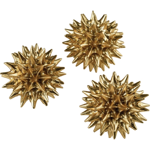 Spangle Sculpture in Gold Leaf Composite (Set of 3)