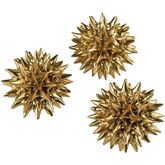 Spangle Sculpture in Gold Leaf Composite (Set of 3)