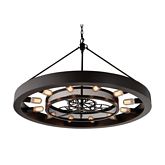 Chronology 12 Light Chandelier in Oil Rubbed Bronze with Gears & Clear Glass