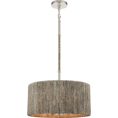 Abaca 18" Wide 4 Light Chandelier in Polished Nickel