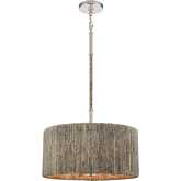 Abaca 18" Wide 4 Light Chandelier in Polished Nickel