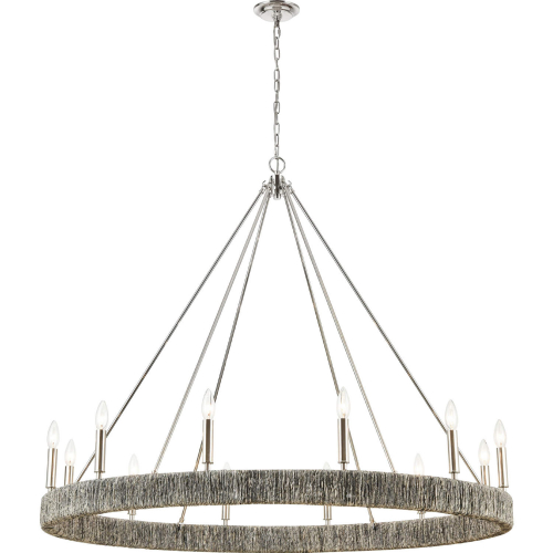 Abaca 48" Wide 12 Light Chandelier in Polished Nickel