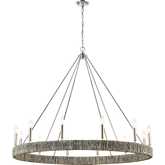 Abaca 48" Wide 12 Light Chandelier in Polished Nickel