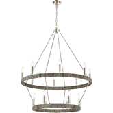 Abaca 36" Wide 14 Light Chandelier in Polished Nickel