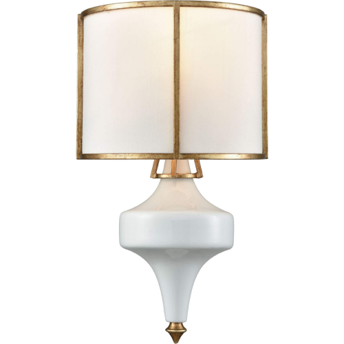 Ceramique 15"H 1 Light Wall Sconce in Antique Gold Leaf