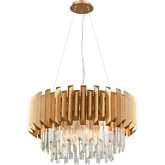 Seneca Falls 26"W 6 Light Chandelier in Matte Gold & Crystal