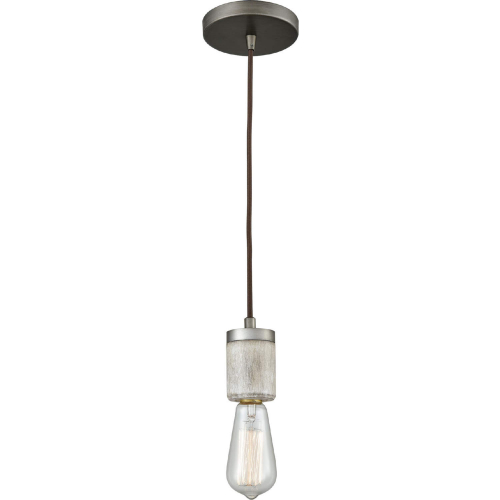 Socketholder 2"W 1 Light Ceiling Pendant Light in Weathered Zinc & Wood