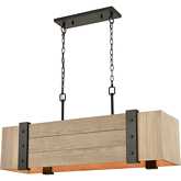 Wooden Crate 40"W 5 Light Linear Chandelier in Oil Rubbed Bronze