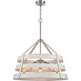 Brigantine 7"W 1 Light Ceiling Pendant Light in Satin Nickel & Antique White Metal