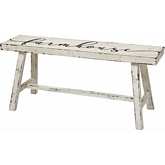 Set a Spell Farmhouse Bench in Aged White Wood