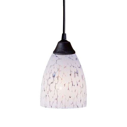 Classico 1 Light Pendant Light in Dark Rust w/ Show White Glass (LED)