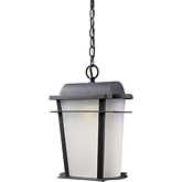 Hamilton Ridge 1 Light Outdoor Wall Sconce in Weathered Charcoal & Frosted