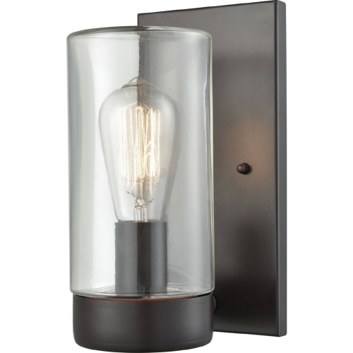 Ambler 1 Light Outdoor Wall Sconce in Oil Rubbed Bronze w/ Clear Glass