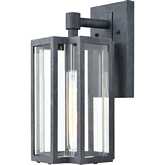 Bianca 13"H 1 Light Outdoor Wall Sconce in Aged Zinc & Glass