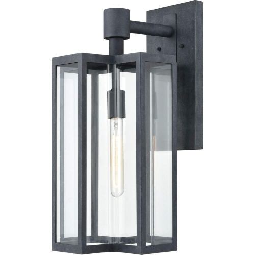 Bianca 20"H 1 Light Outdoor Wall Sconce in Aged Zinc & Glass