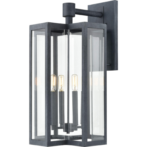 Bianca 25"H 4 Light Outdoor Wall Sconce in Aged Zinc & Glass