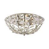 Crystique 4 Light Flush Mount Light in Polished Chrome w/ Branch Metalwork & Crystal