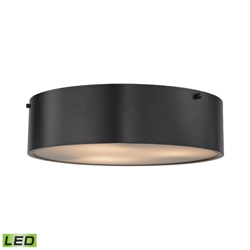 Clayton 3 Light LED Flush Mount Light in Oil Rubbed Bronze w/ White Painted Glass Diffuser