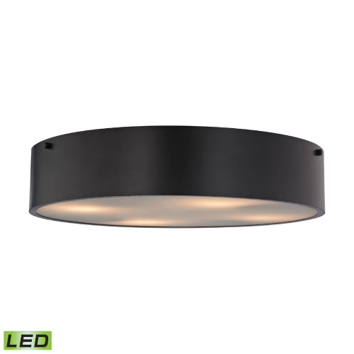 Clayton 4 Light LED Flush Mount Light in Oil Rubbed Bronze w/ White Painted Glass Diffuser