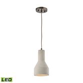 Urban Form 1 Light LED Ceiling Pendant Light in Black Nickel w/ Natural Concrete Shade